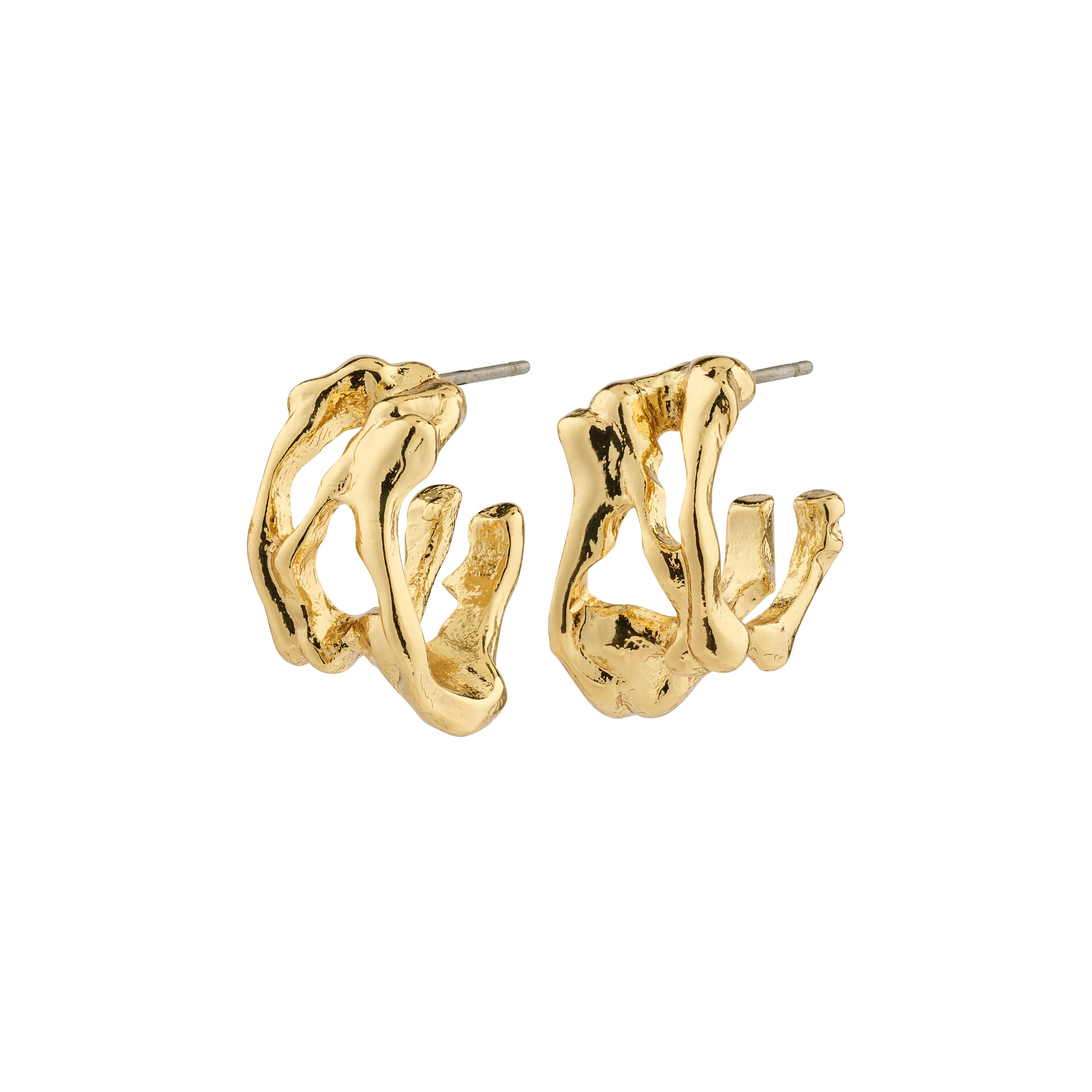 FOTINI recycled hoop earrings gold-plated