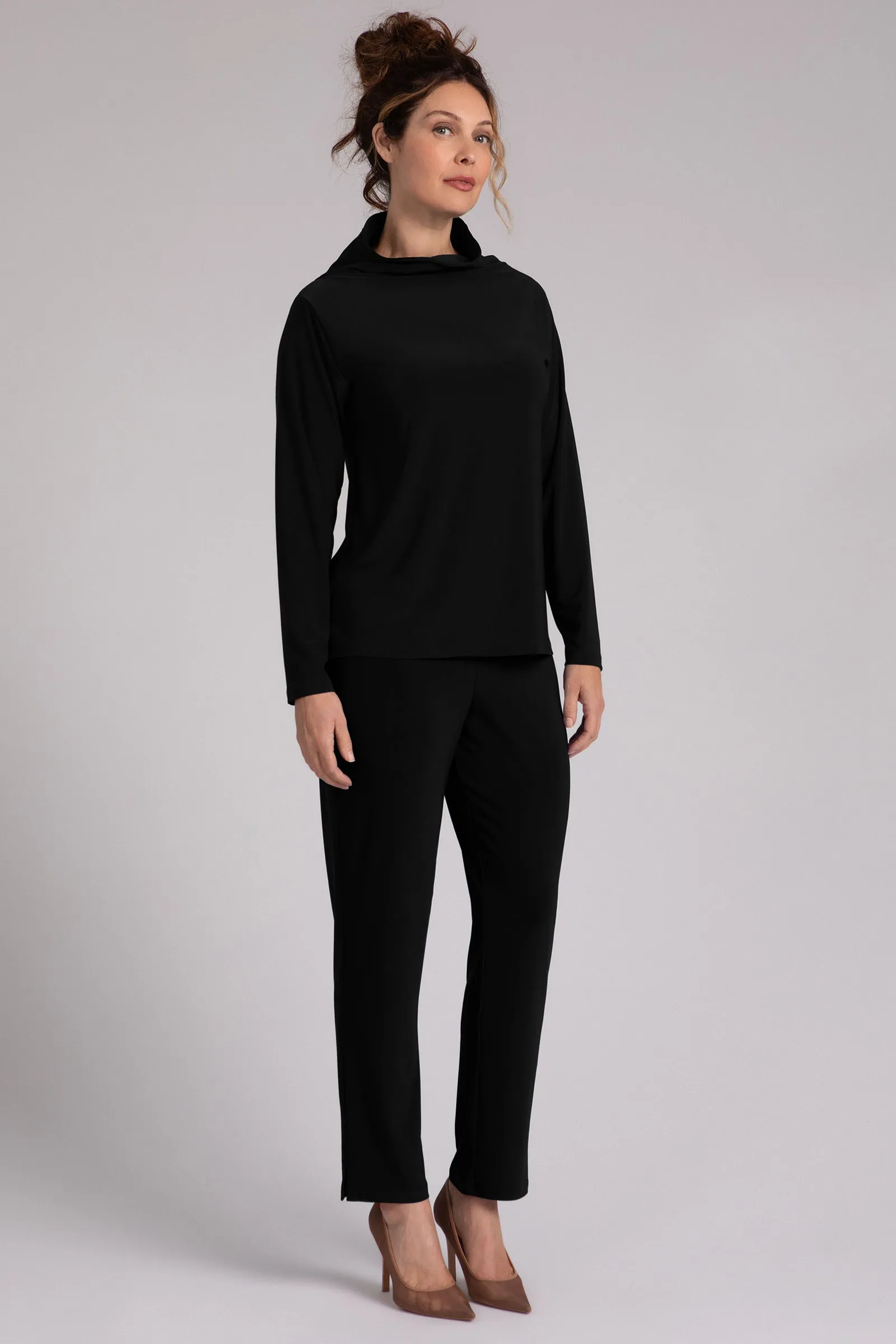 Funnel Neck Top | Black