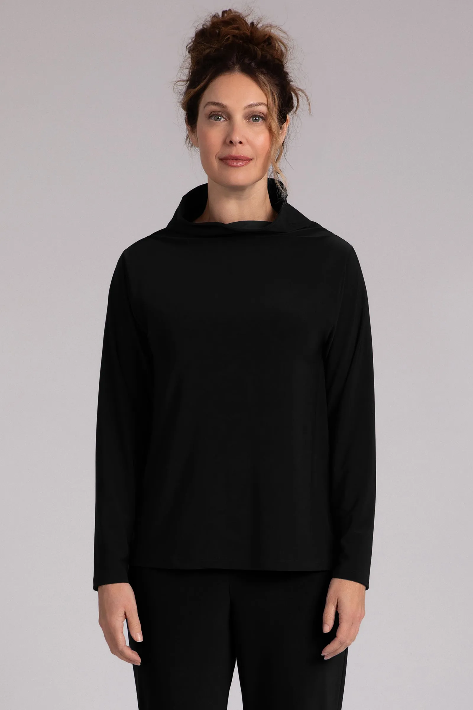 Funnel Neck Top | Black