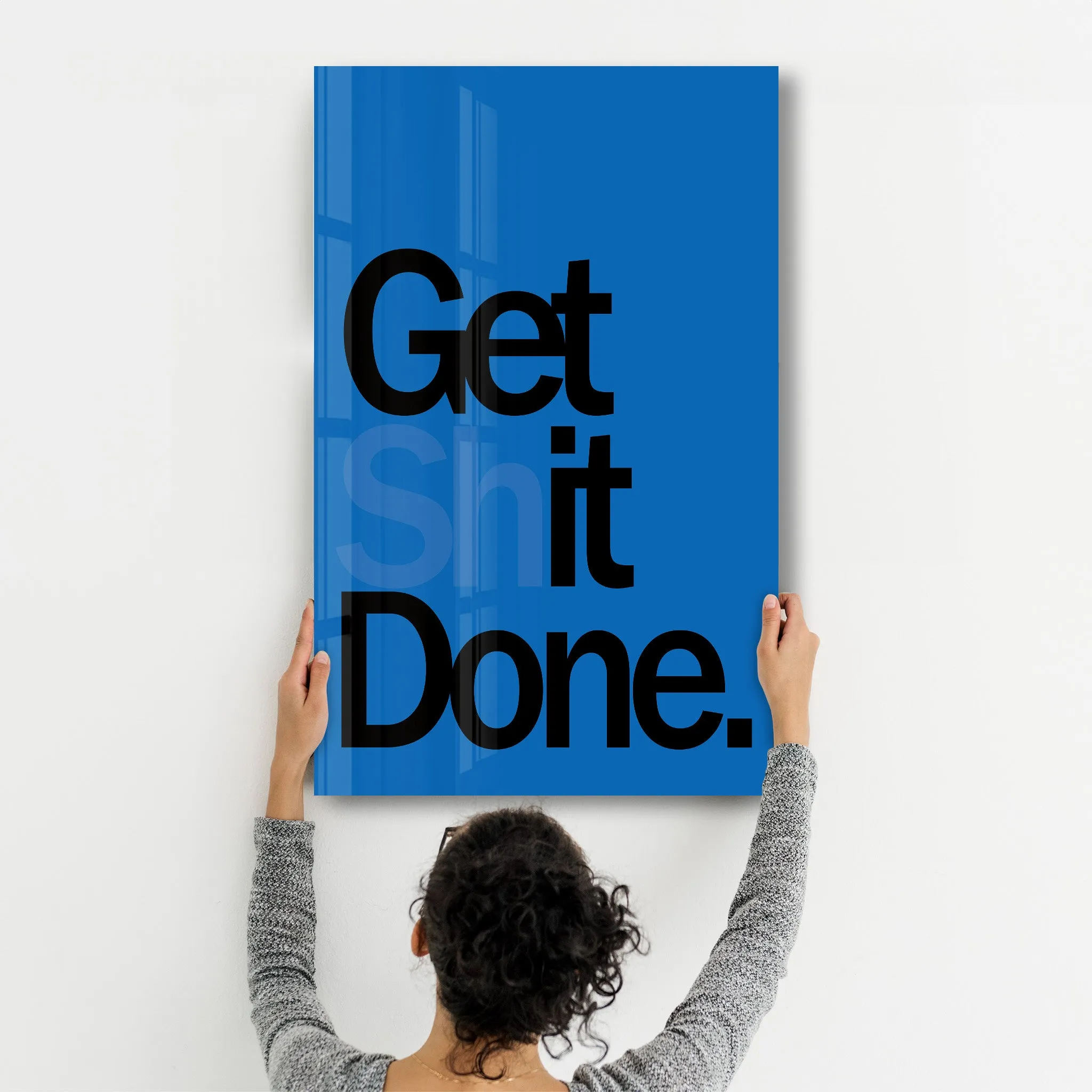 Get X Done Blue | Designers Collection Glass Wall Art