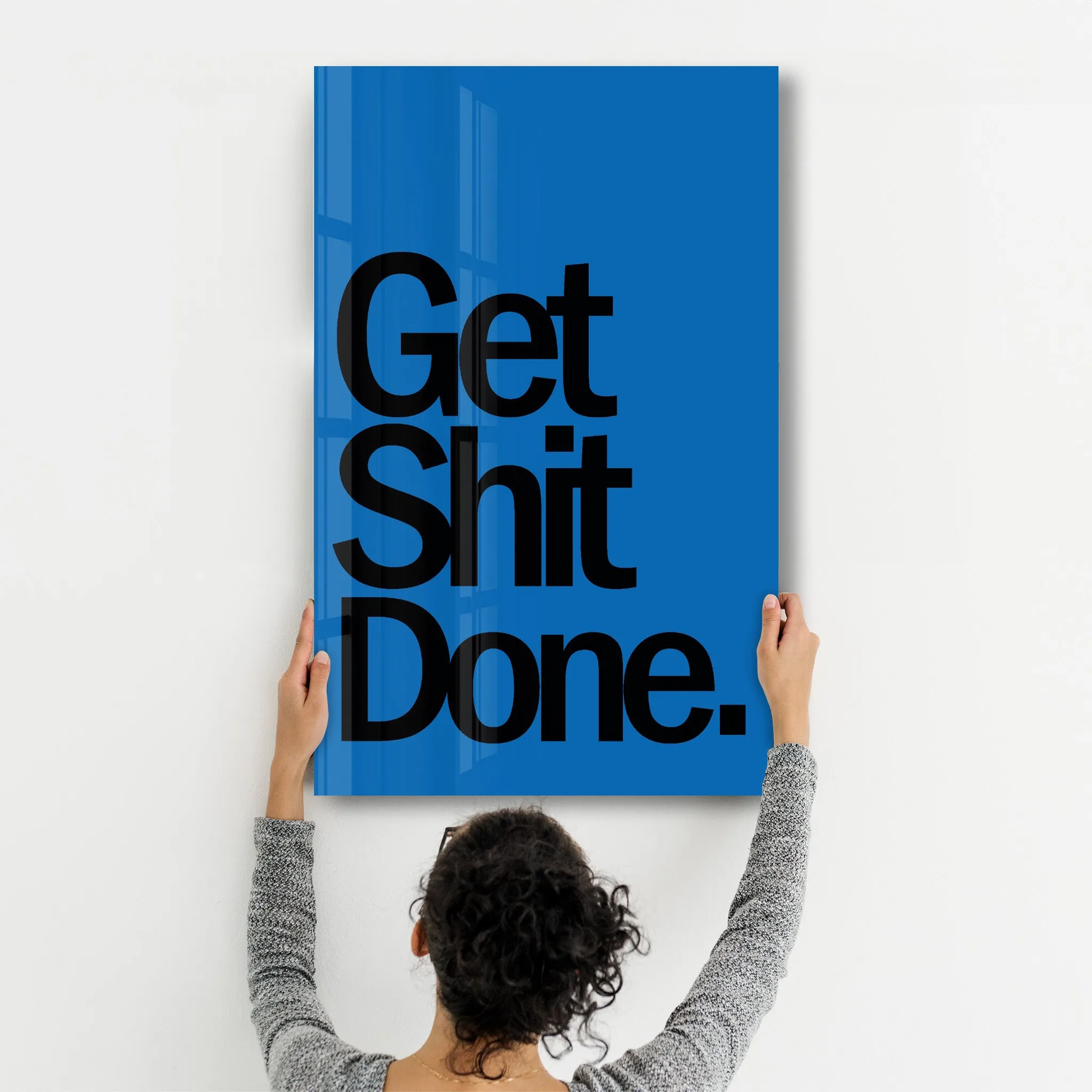 Get X Done Blue | Designers Collection Glass Wall Art