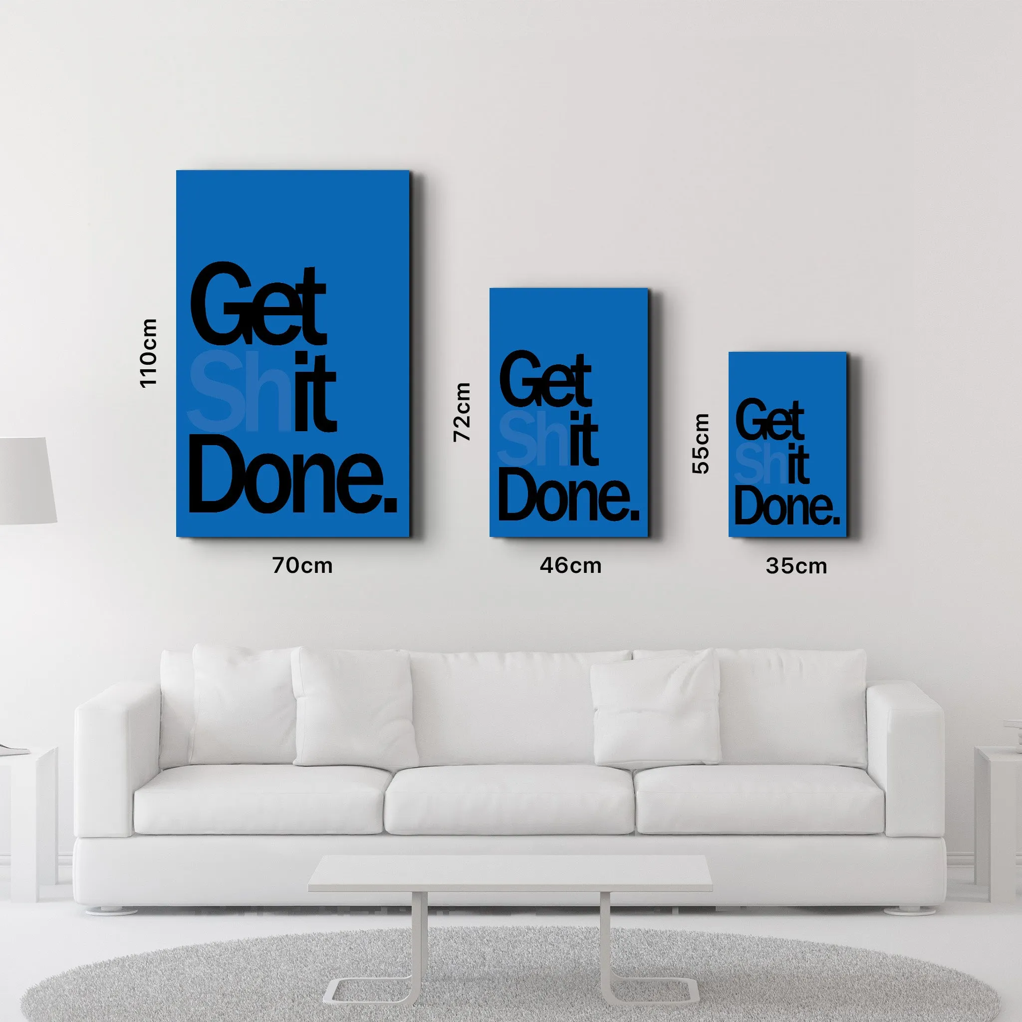 Get X Done Blue | Designers Collection Glass Wall Art