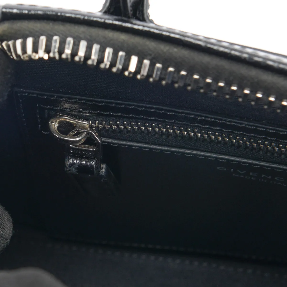 Givenchy Black Shiny Lord Mini Antigona Lock Bag