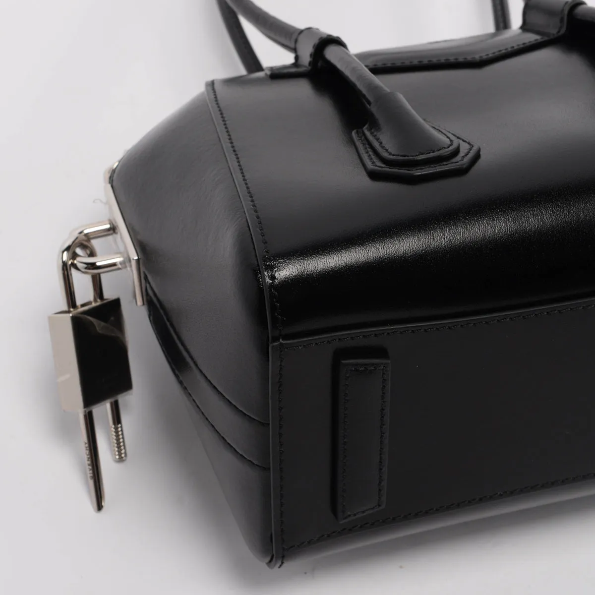 Givenchy Black Shiny Lord Mini Antigona Lock Bag