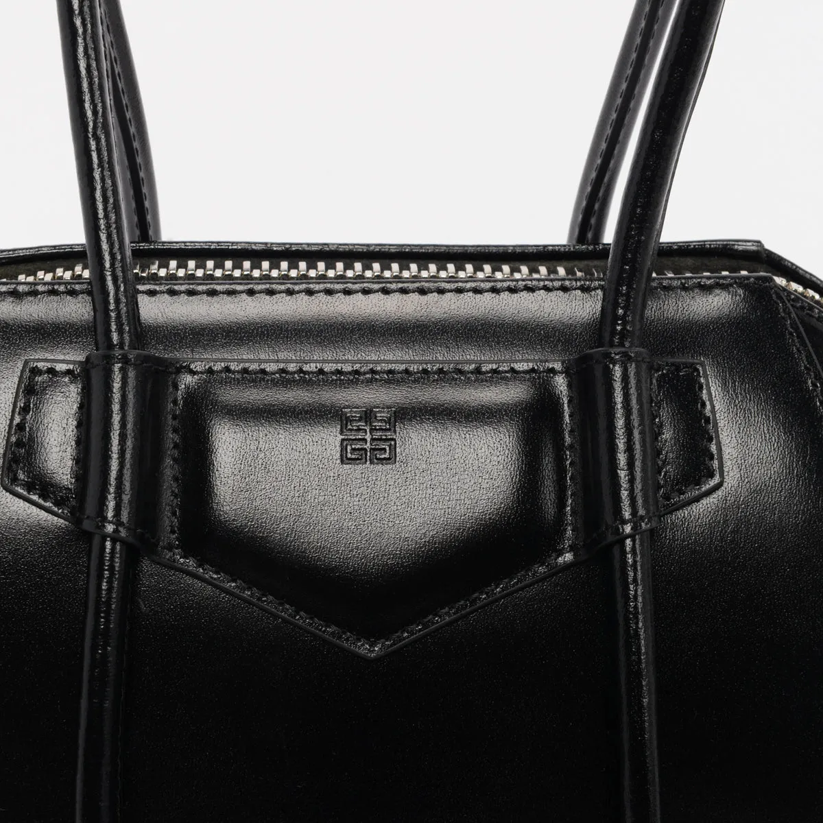 Givenchy Black Shiny Lord Mini Antigona Lock Bag