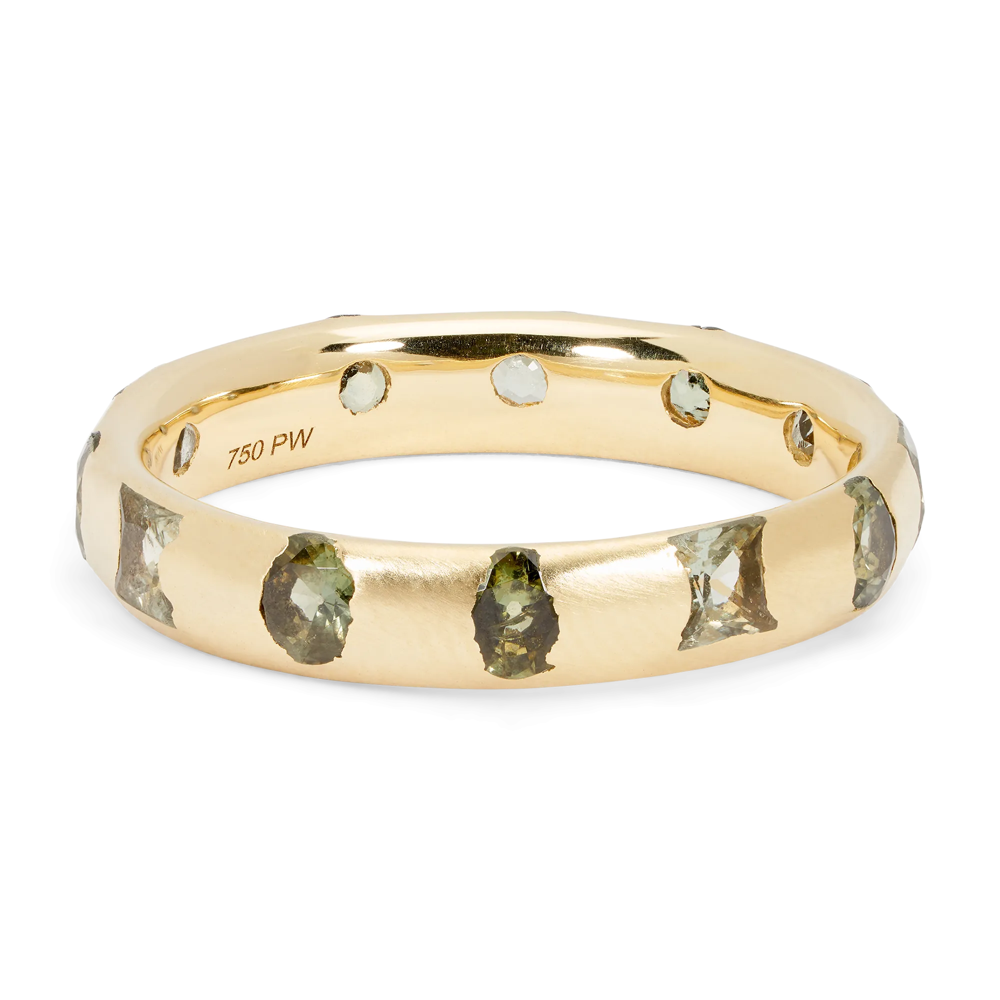 Green Mixed Cut Celeste Ring - Size 7 - 11360