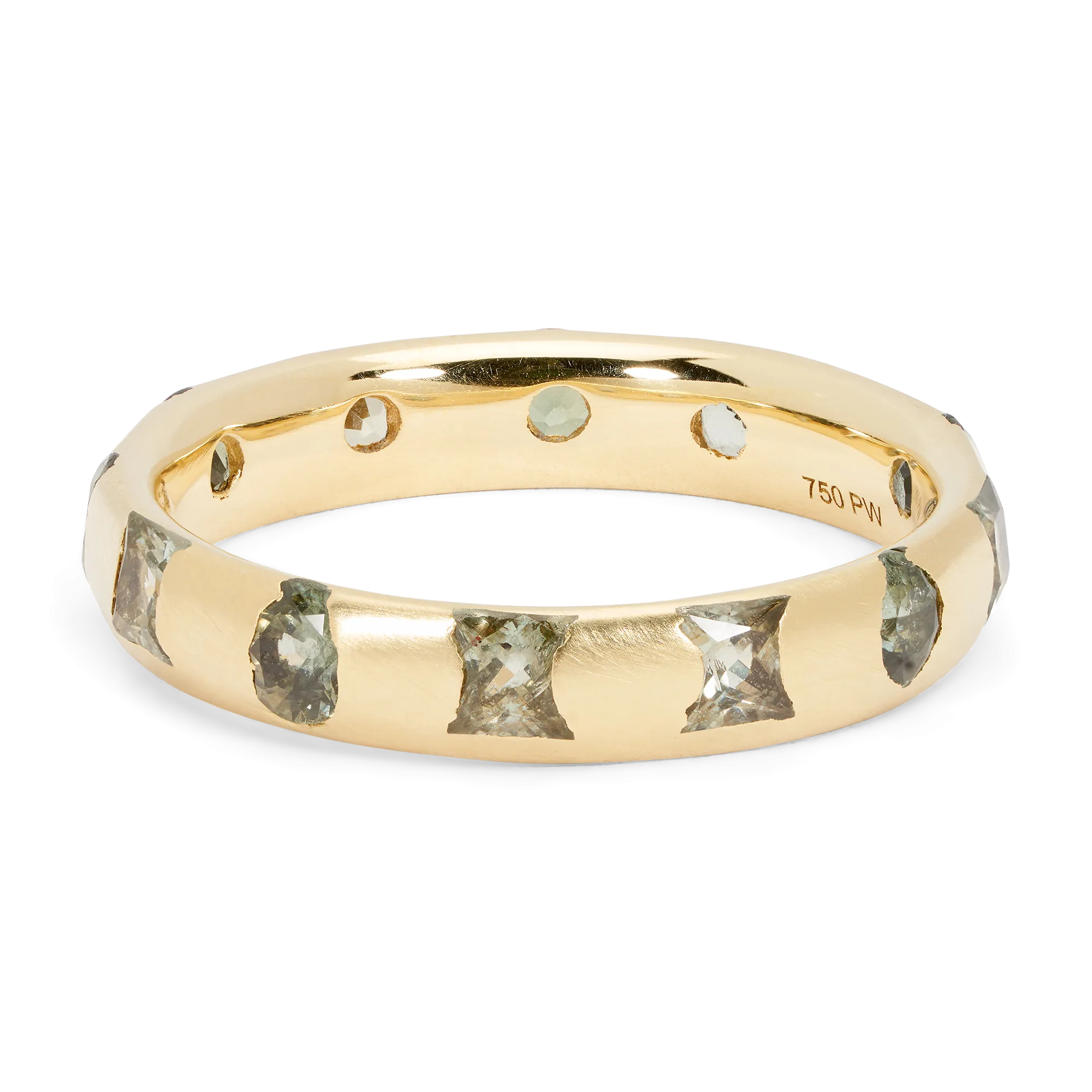 Green Mixed Cut Celeste Ring - Size 7 - 11360