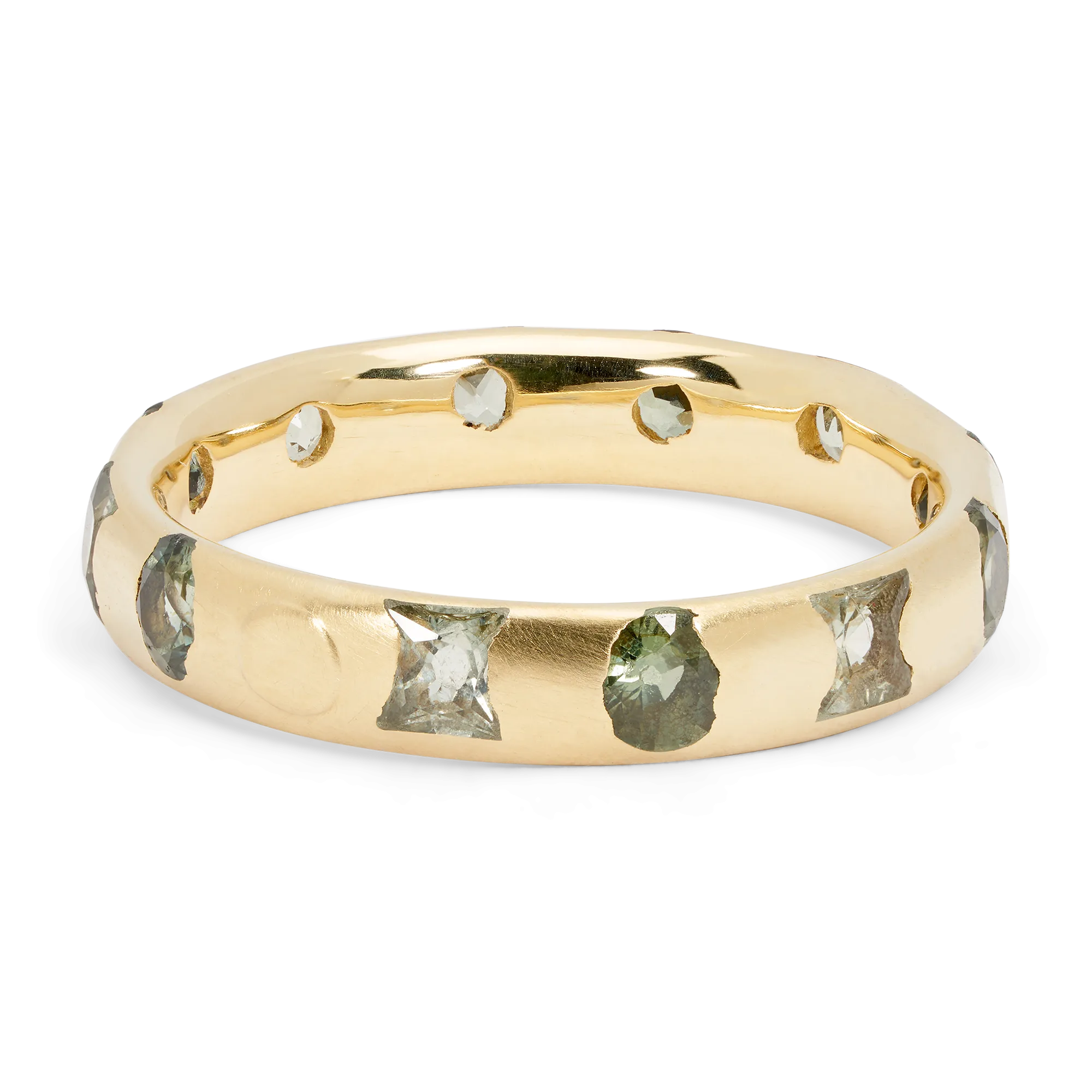 Green Mixed Cut Celeste Ring - Size 7 - 11360