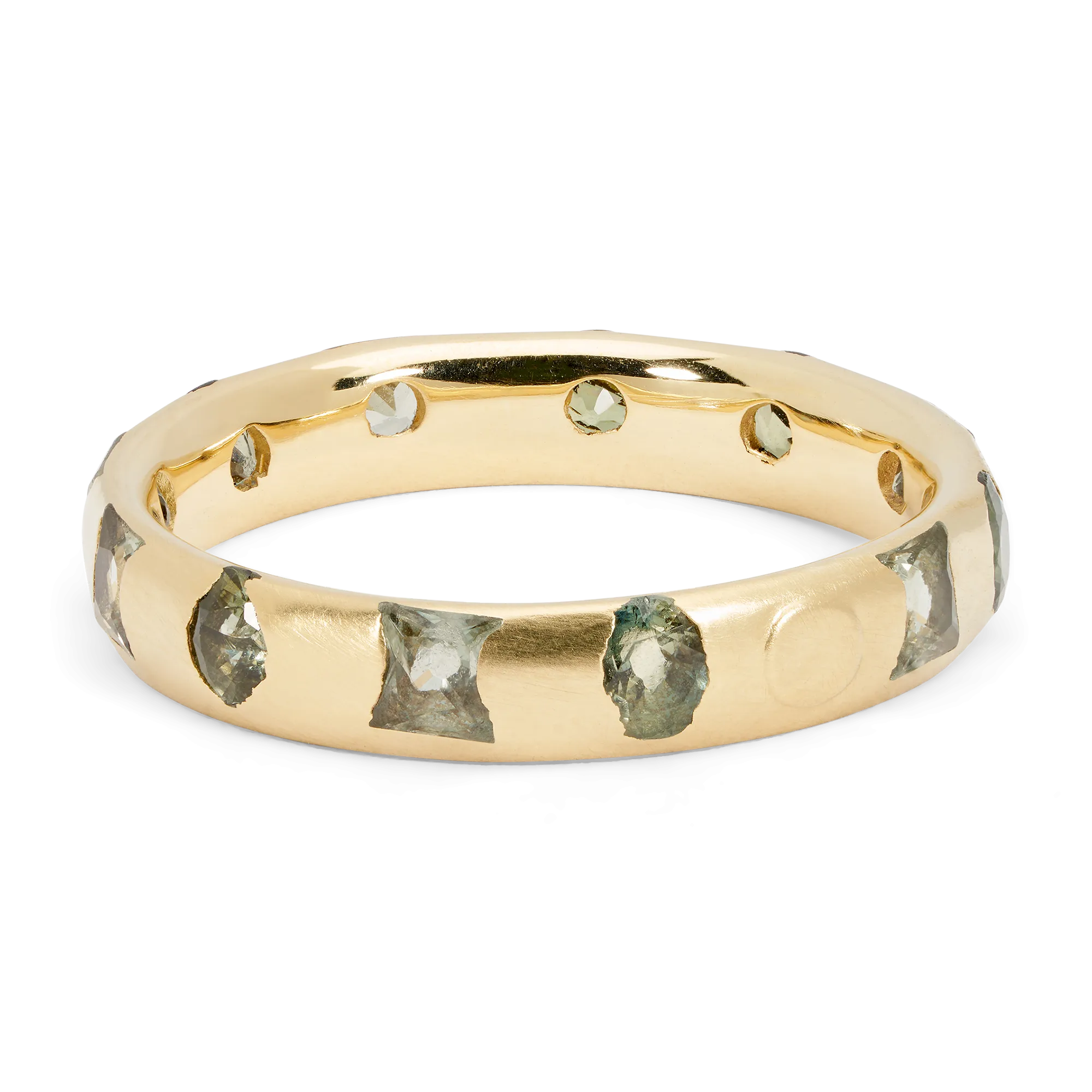 Green Mixed Cut Celeste Ring - Size 7 - 11360