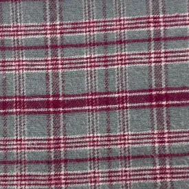 Grey/Magenta | 1-Inch Check Plaid Flannel Shirting - SKU 3921 #U117