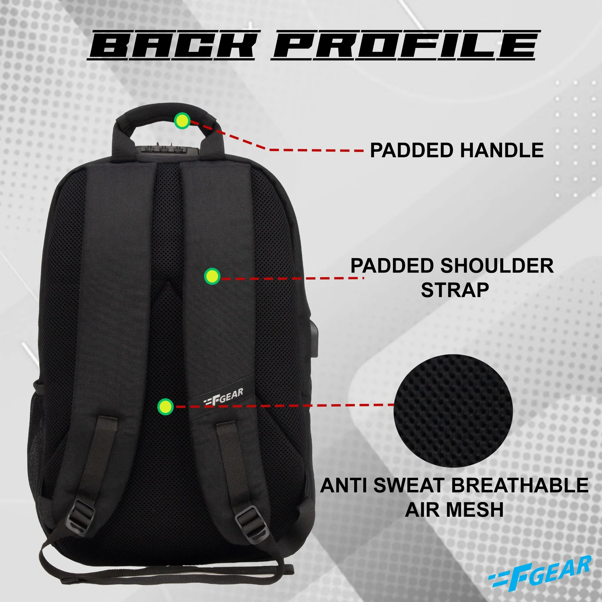 Harvey 25L Black Laptop Backpack