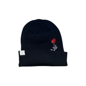 III Points Red Rose Black Knit Beanie