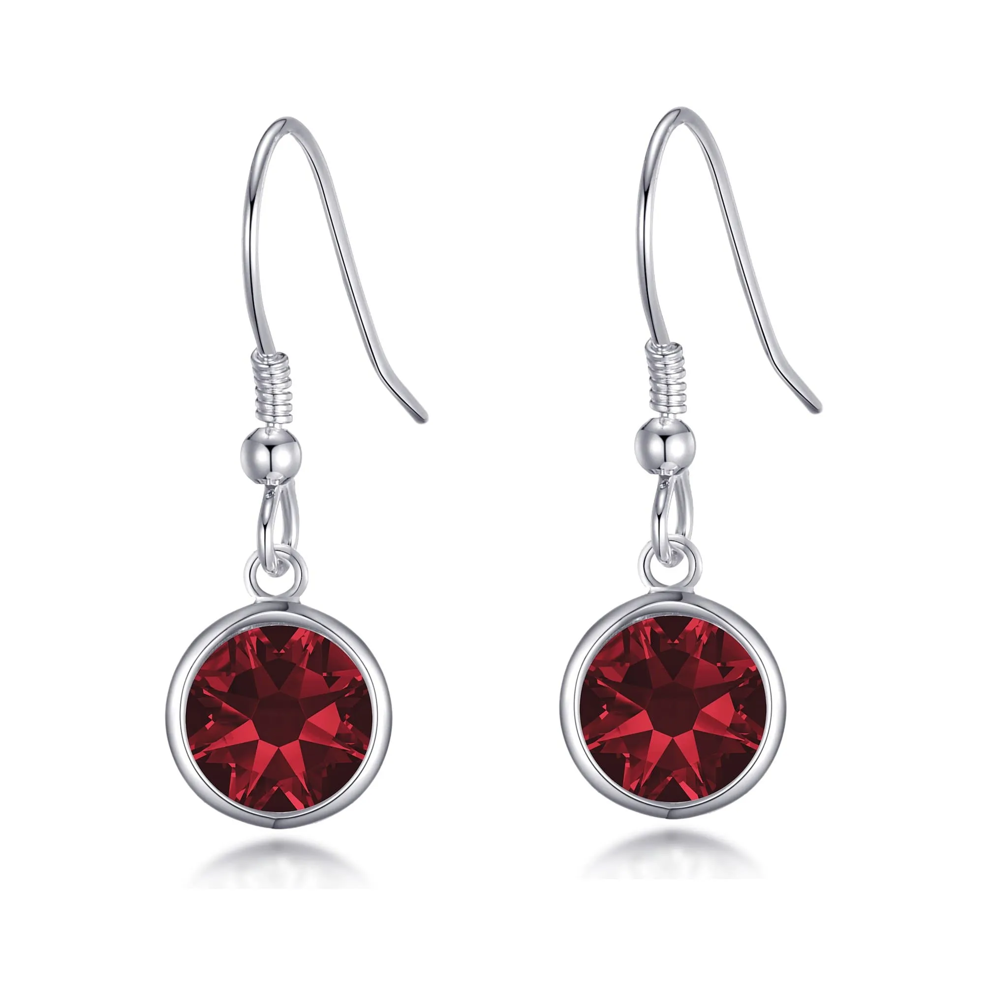 January Birthstone Drop Earrings Created with Garnet Zircondia® Crystals