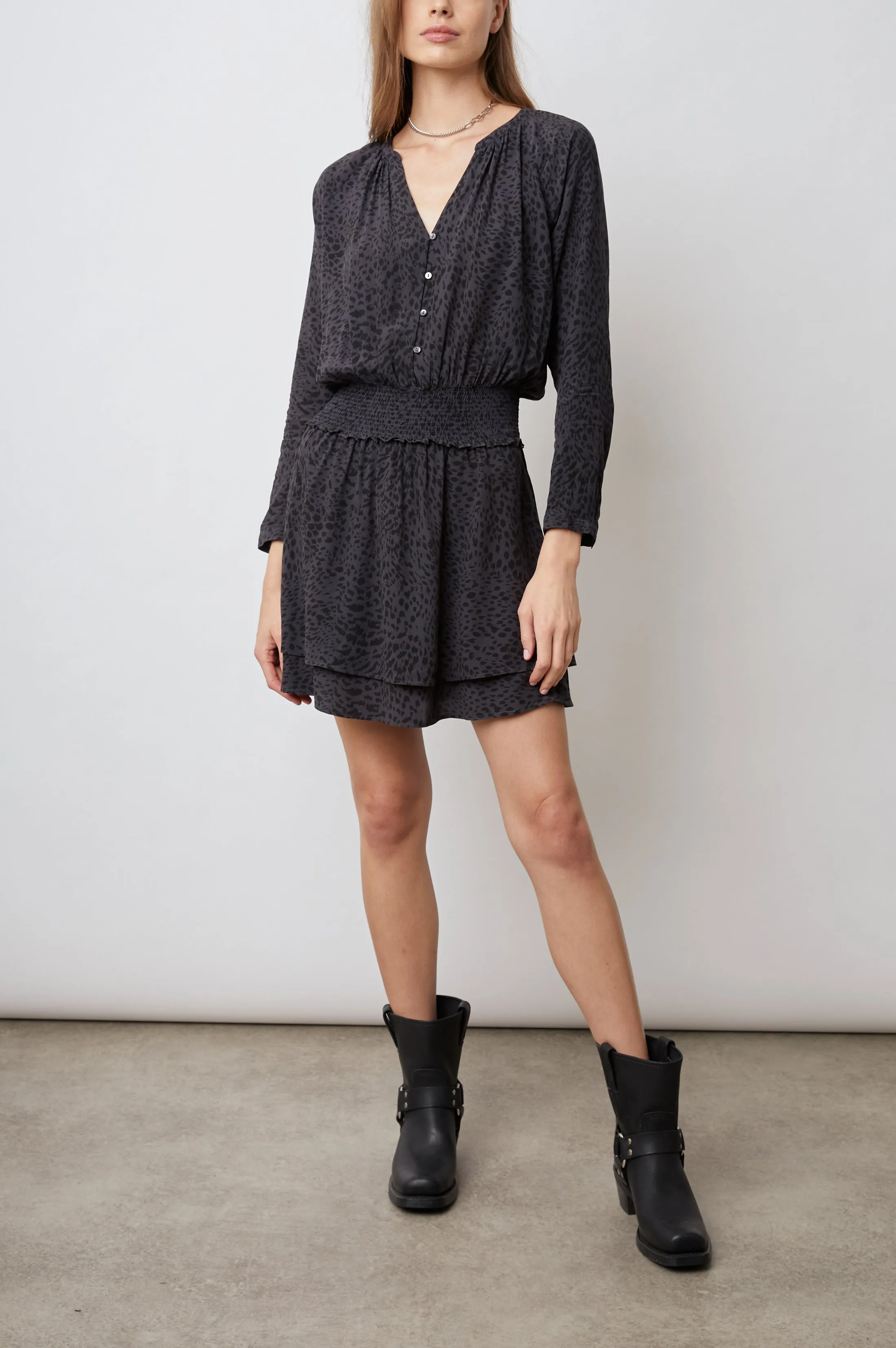 JASMINE DRESS - SPOTTED SLATE