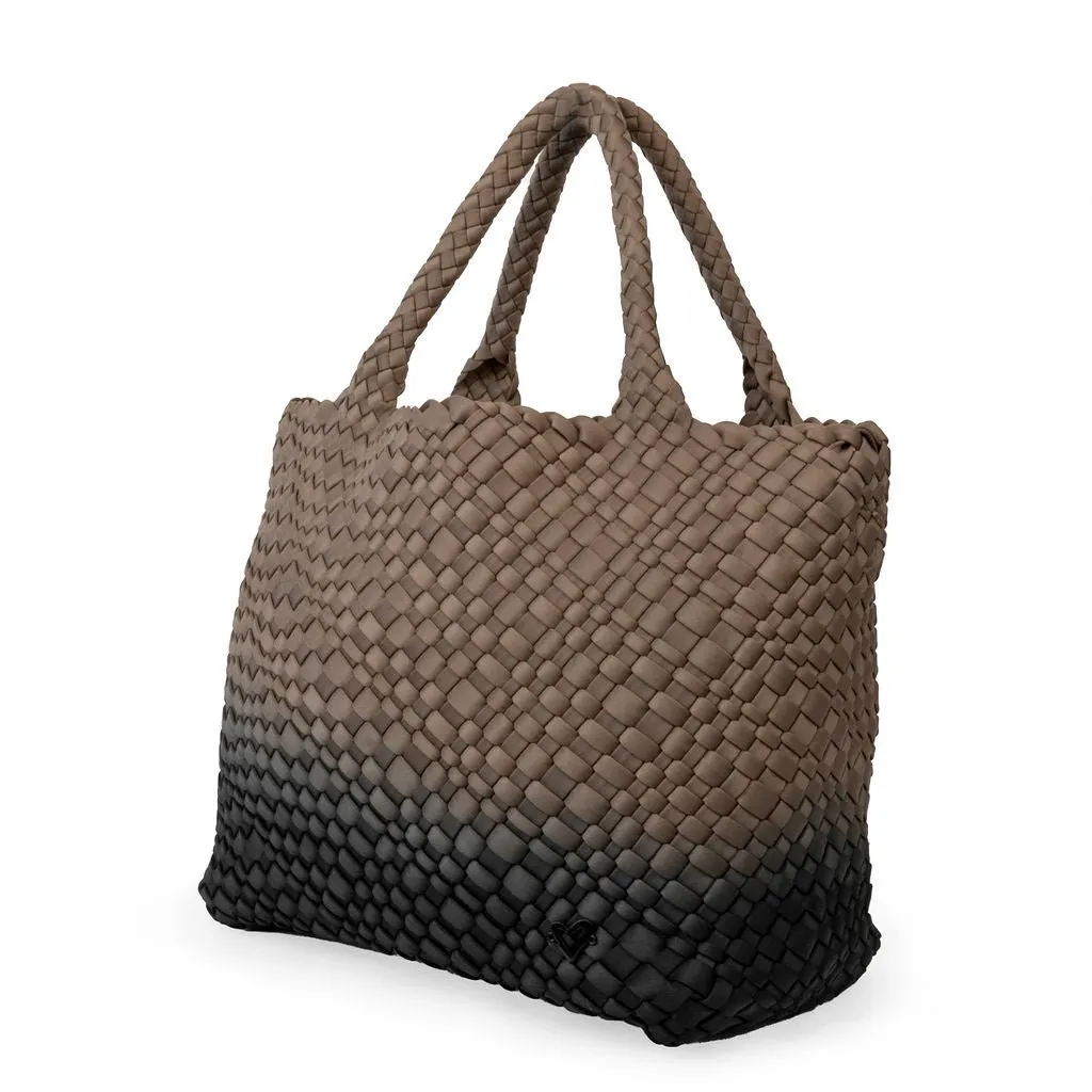 London Large Woven Tote - Ombre Black