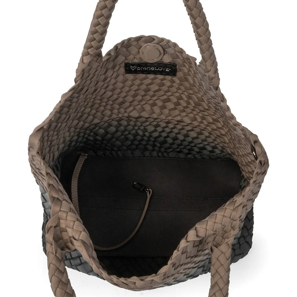 London Large Woven Tote - Ombre Black