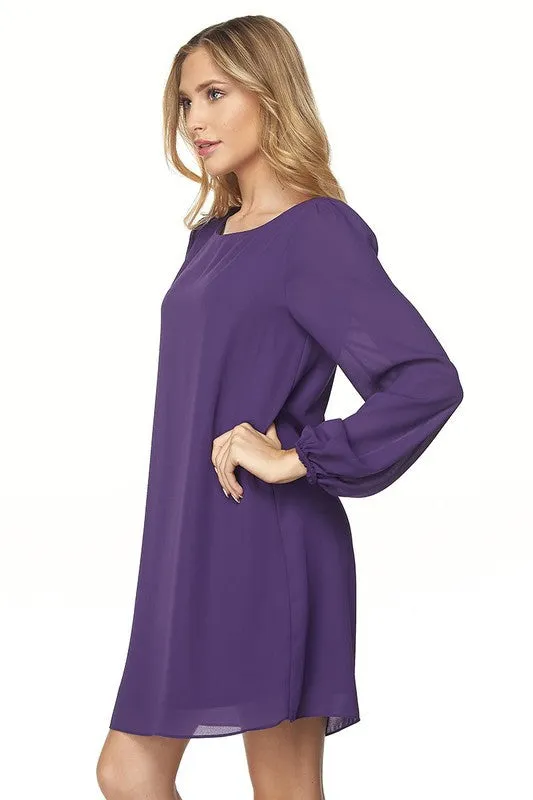 Long Bell Sleeve Shift Dress