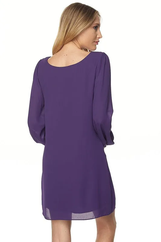 Long Bell Sleeve Shift Dress