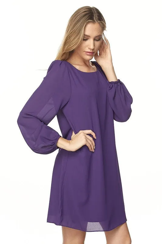 Long Bell Sleeve Shift Dress