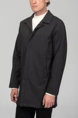 Long Lightweight Windbreaker - Black