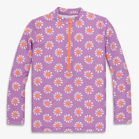 Long sleeve half-zip rash guard in cutout suns