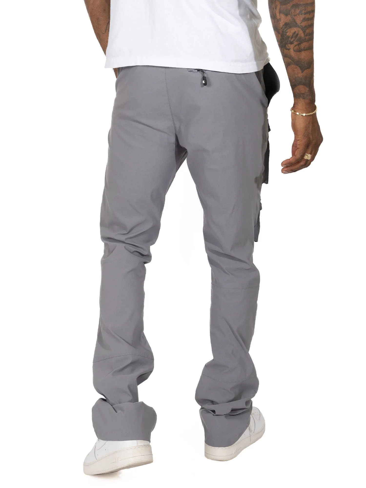 M1633 Colton 34” Stack Nylon/Spandex  Sweat Pants - Dark Gray