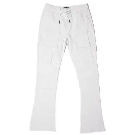 M1633 Colton 34” Stack  Nylon/Spandex  Sweat Pants - White