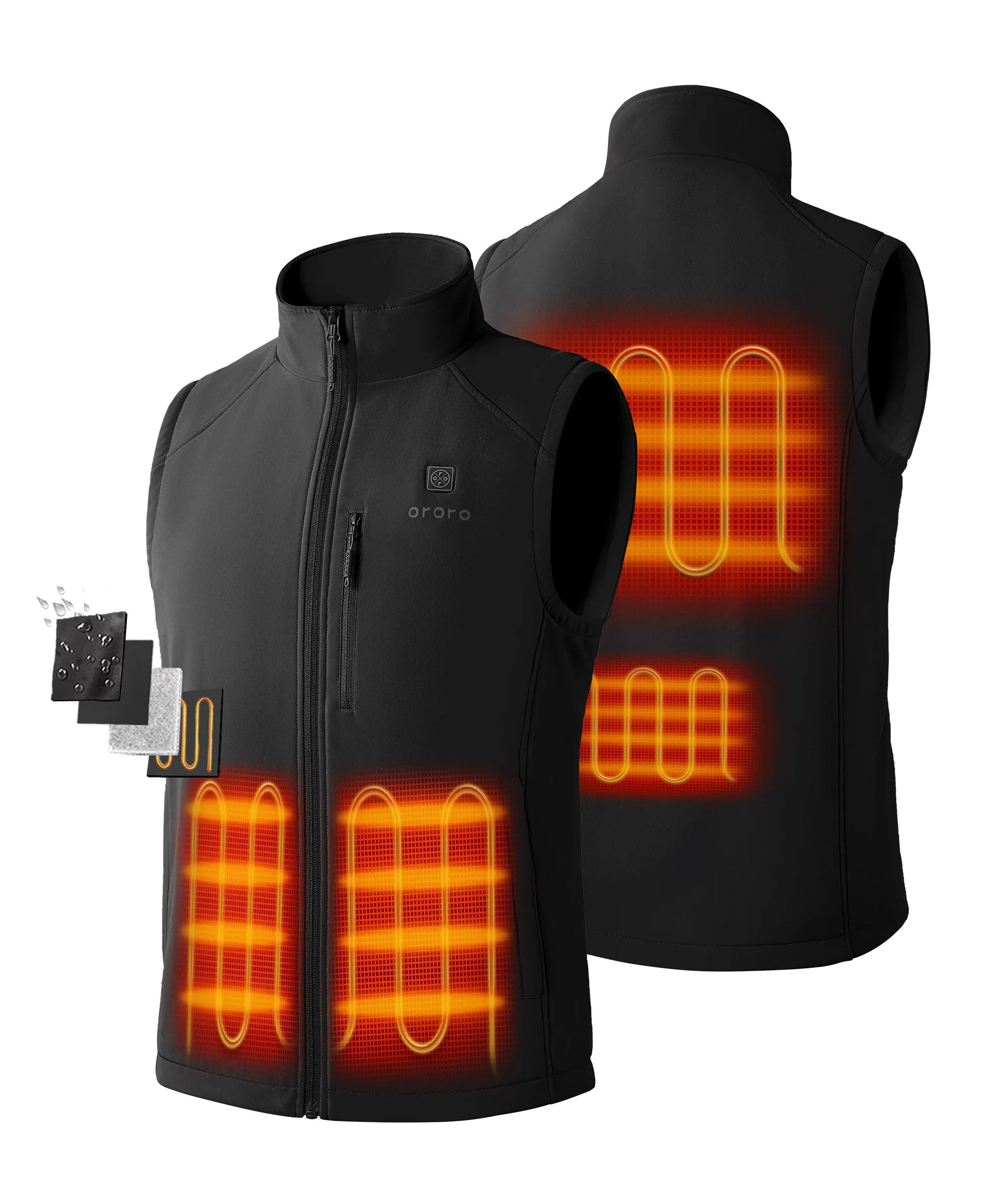 Men's Heated Softshell Vest - Lower Back Heating