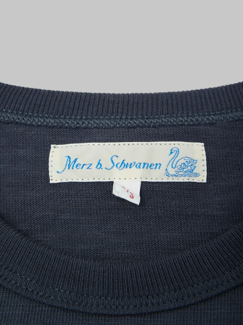 Merz b. Schwanen 2S14 Super Heavyweight 13.4oz Crewneck Loopwheeled Relaxed Fit T-Shirt Navy