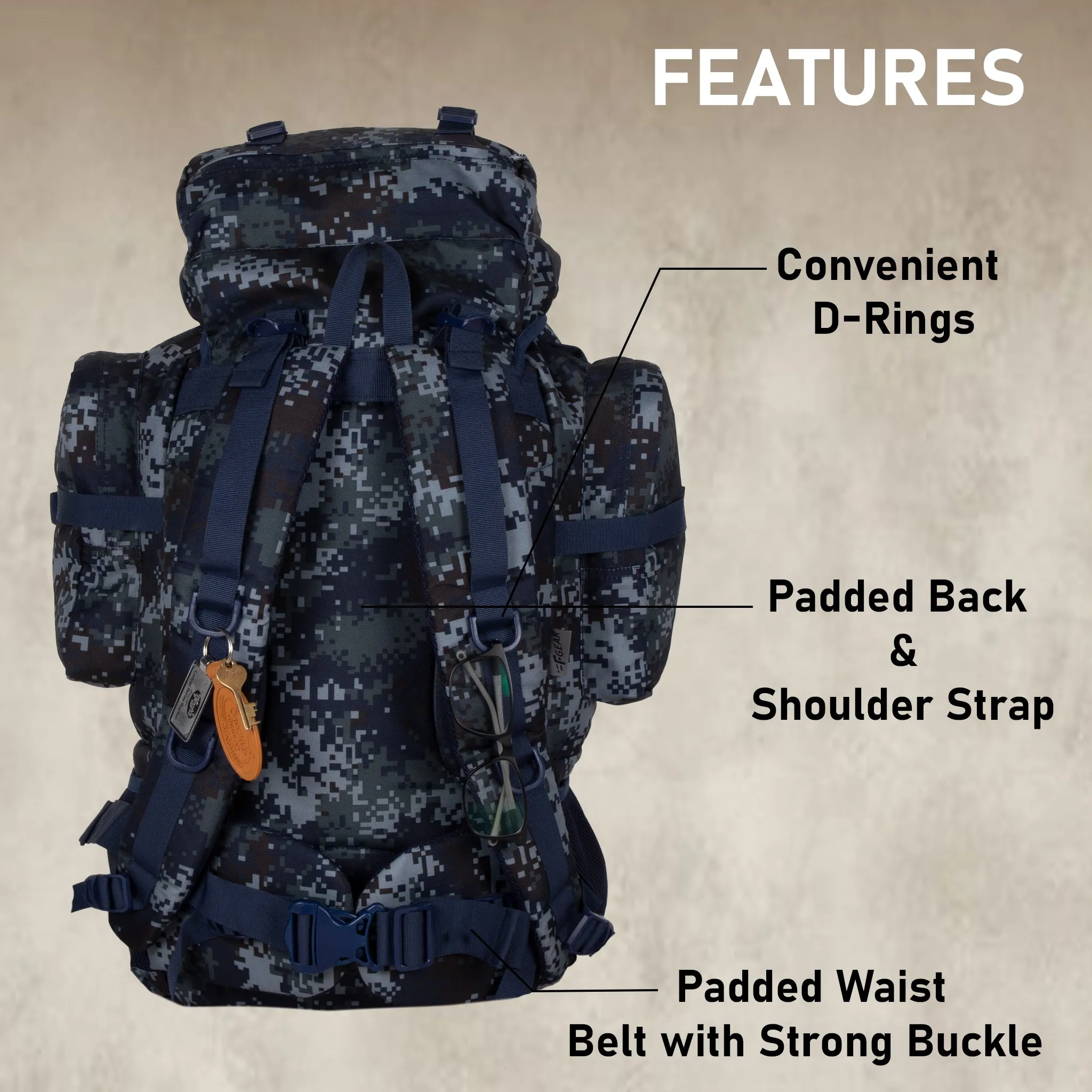 Military Neutron 50L Marpat Navy Digital Camo Rucksack