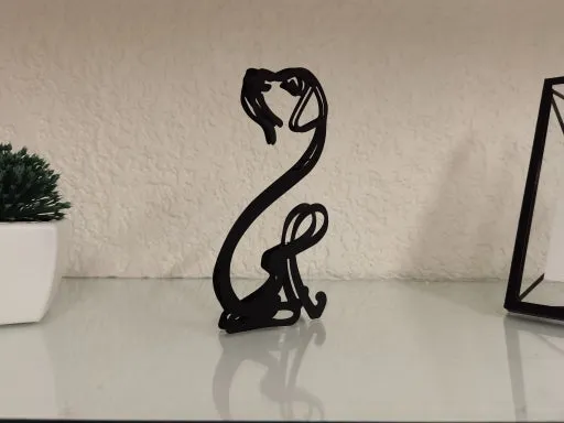 Minimalist Metal Abstract Line Art Dog Statue