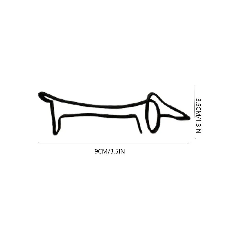 Minimalist Metal Abstract Line Art Dog Statue