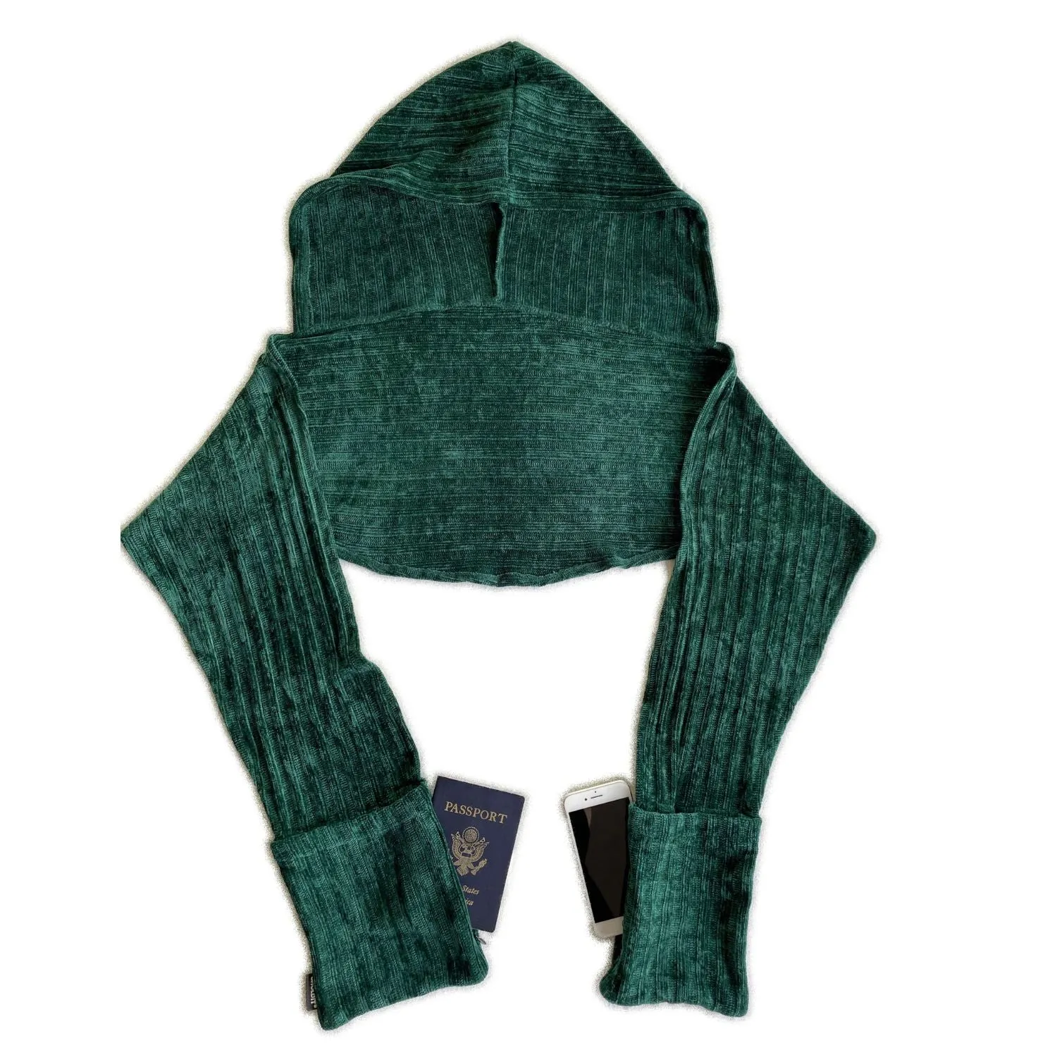 Multi-Pocket Hoodie Scarf™ | Heavenly Green