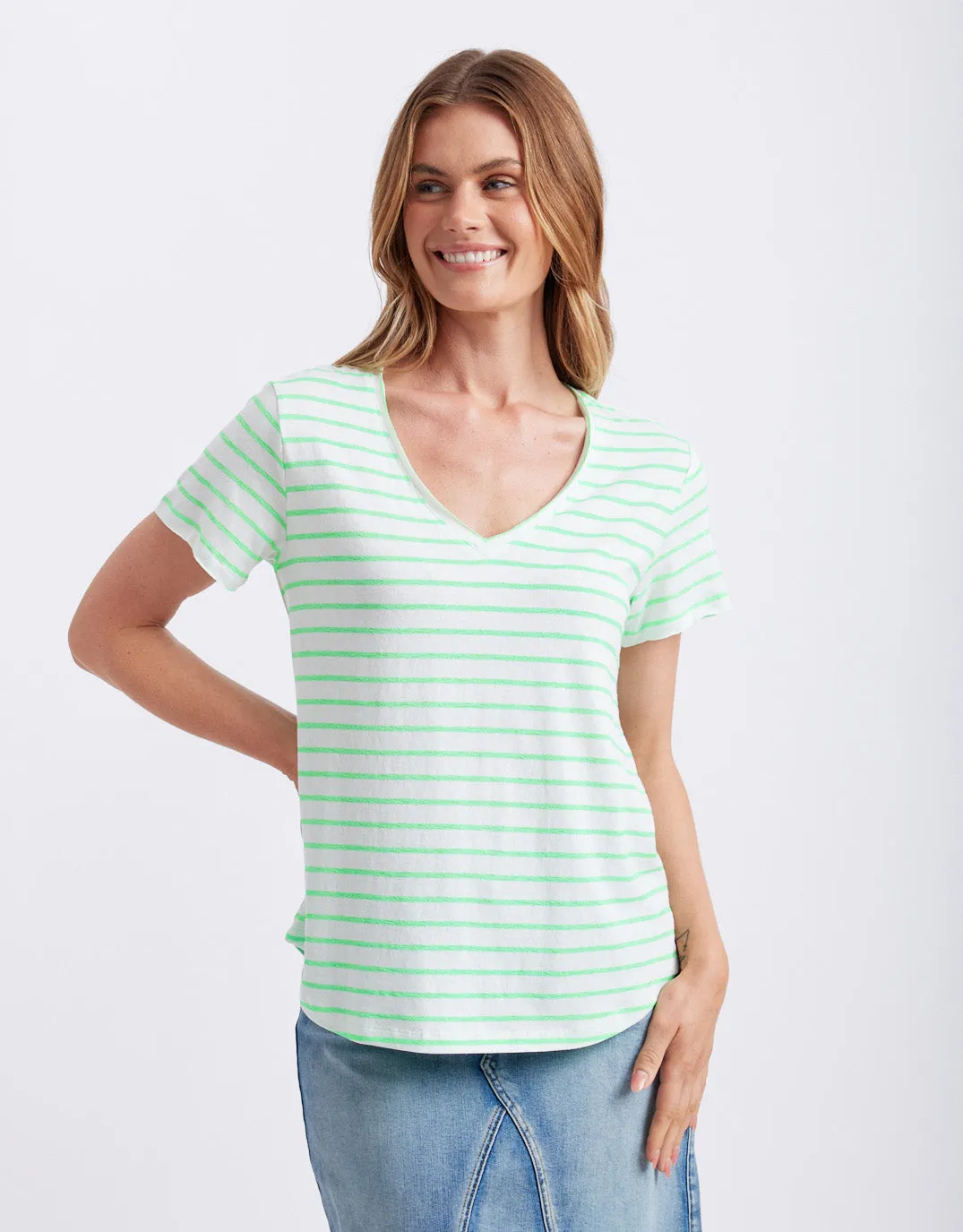 Neon Vee Tee - Neon Green