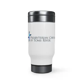 PCTR Logo Stainless Steel Travel Mug with Handle, 14oz