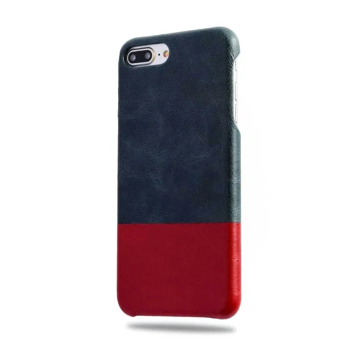 Peacock Blue & Crimson Red iPhone 8 Plus / iPhone 7 Plus Leather Case