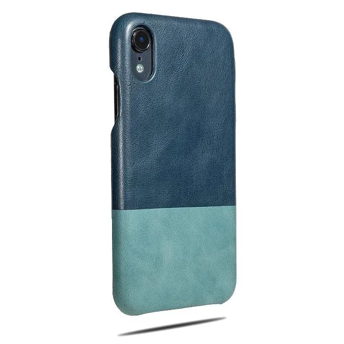 Peacock Blue & Ocean Blue iPhone XR Leather Case