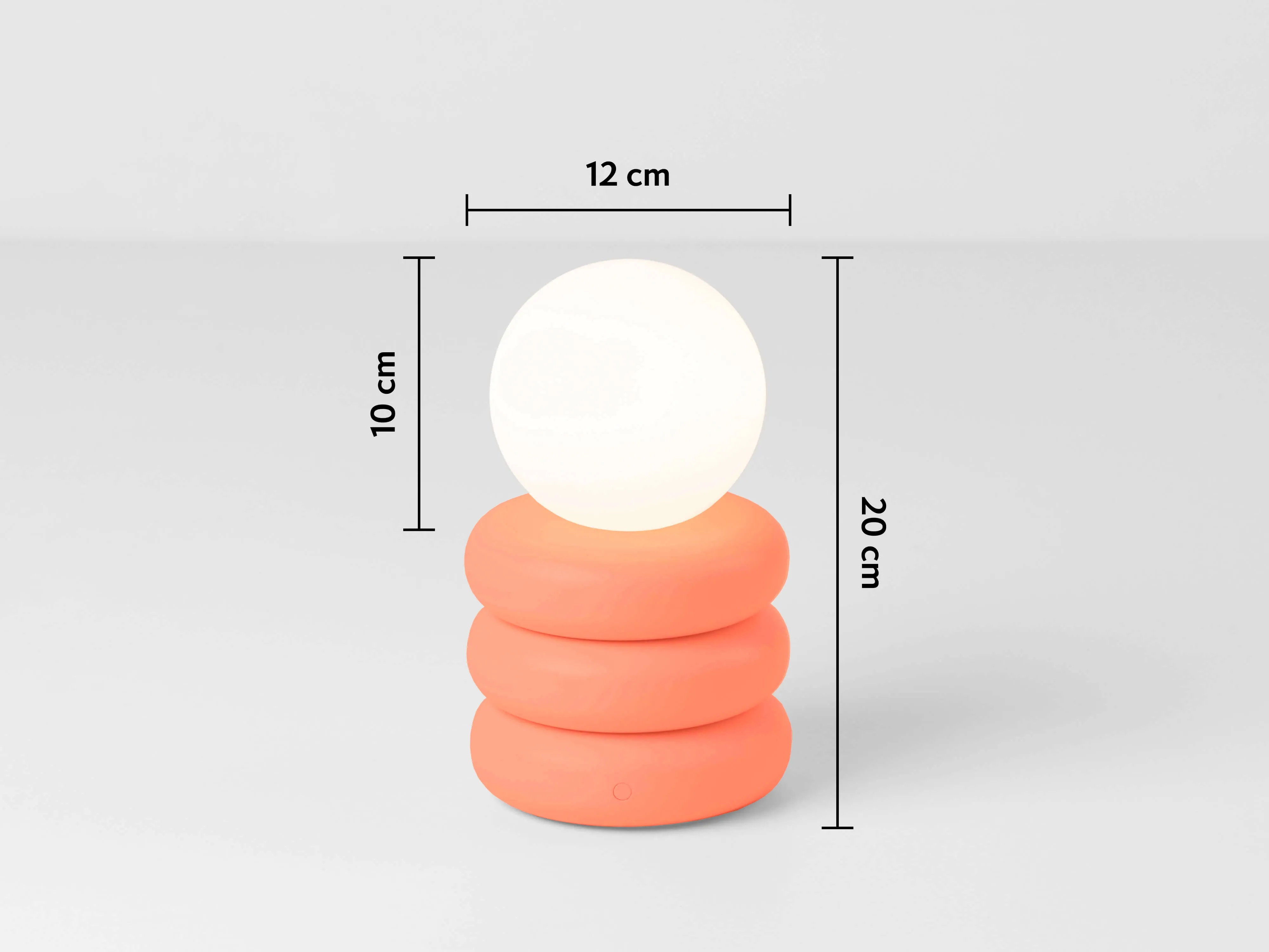 Peel orange tube cordless table lamp