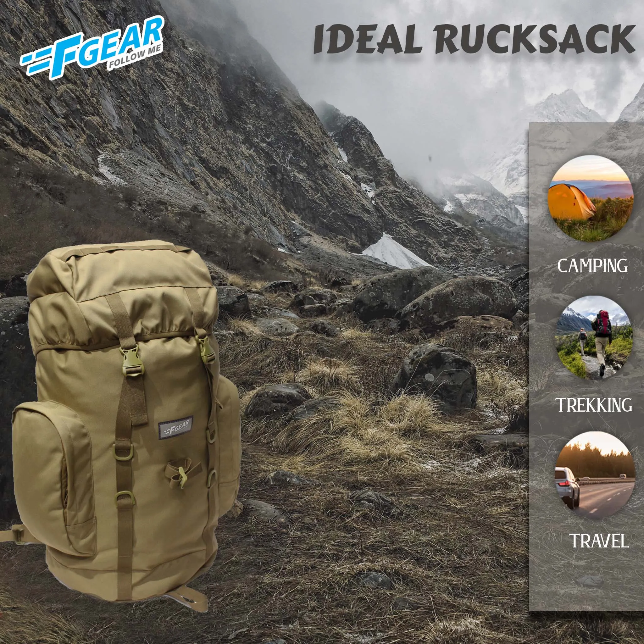 Platoon 46L Khaki Rucksack