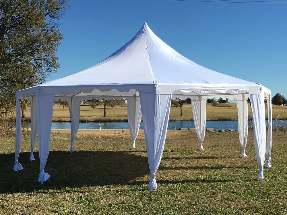 Polyester Decagonal 29'x21' White - Party Tent