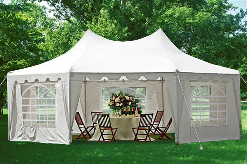 Polyester Decagonal 29'x21' White - Party Tent