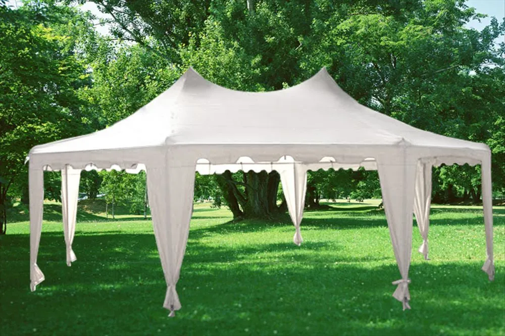 Polyester Decagonal 29'x21' White - Party Tent