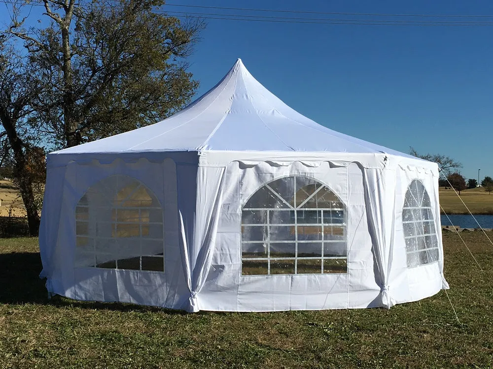 Polyester Decagonal 29'x21' White - Party Tent