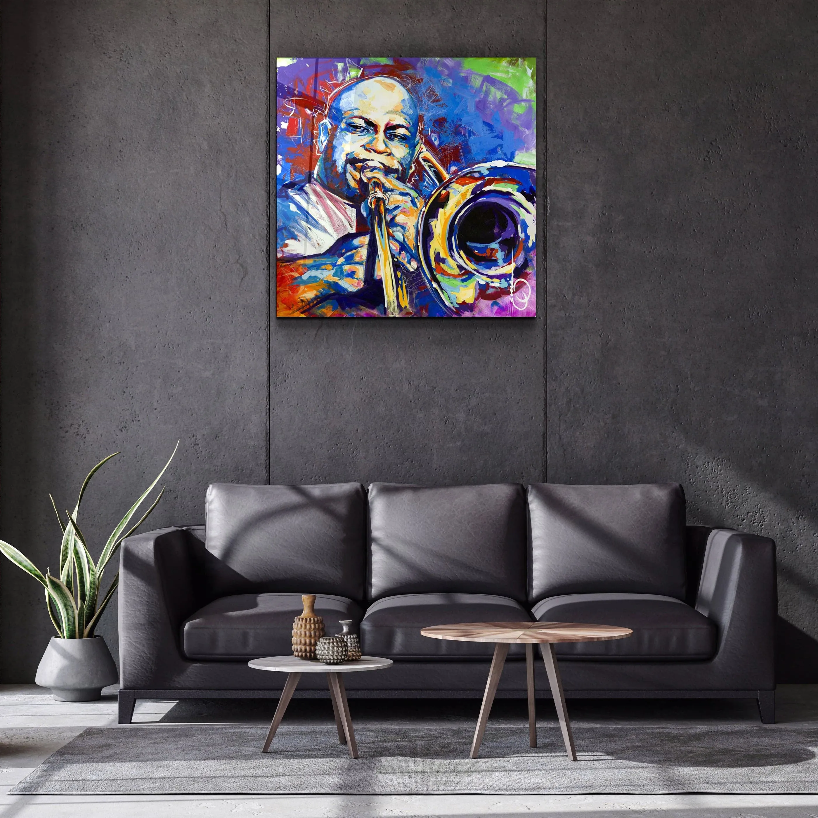 ・"Abstract Musician"・Glass Wall Art