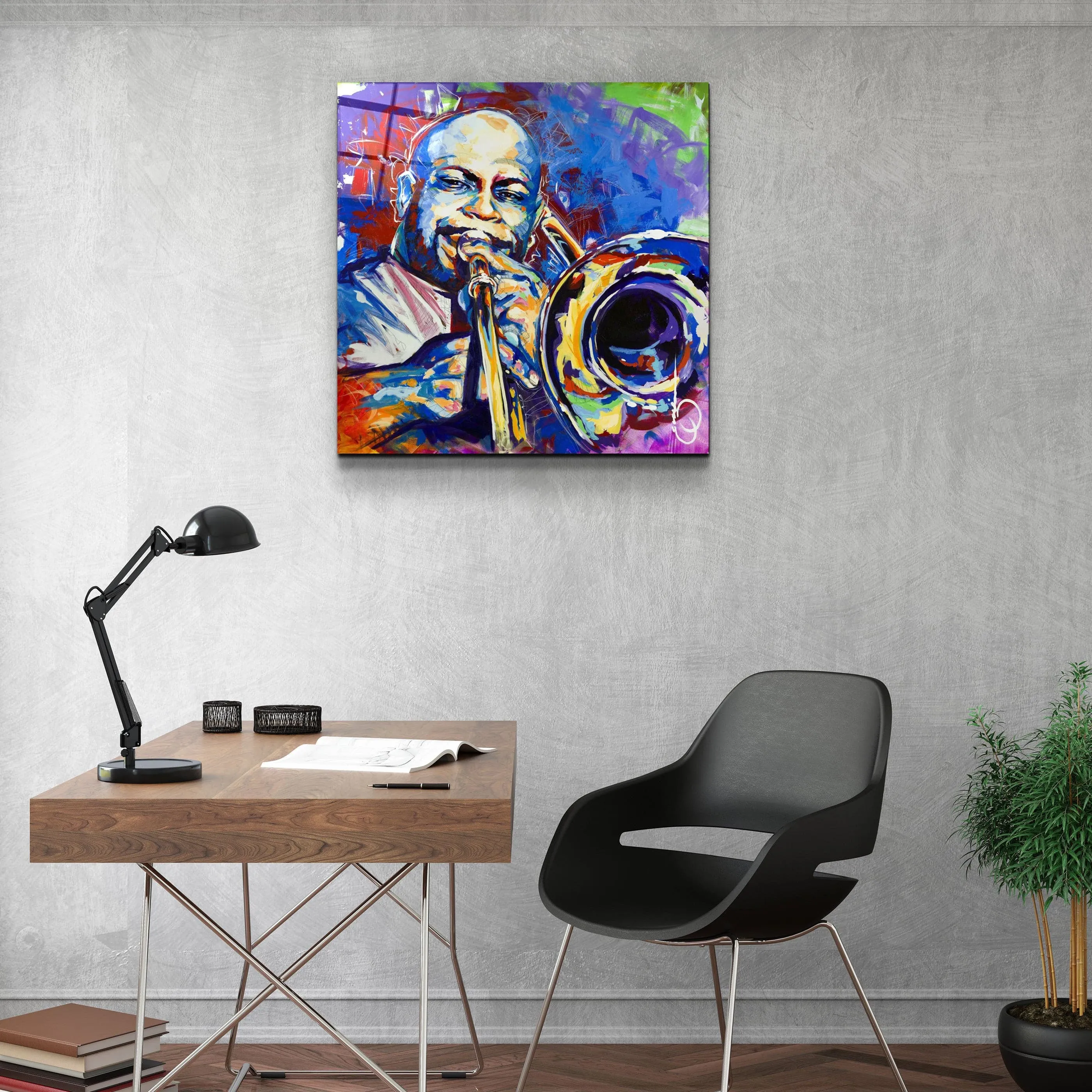 ・"Abstract Musician"・Glass Wall Art