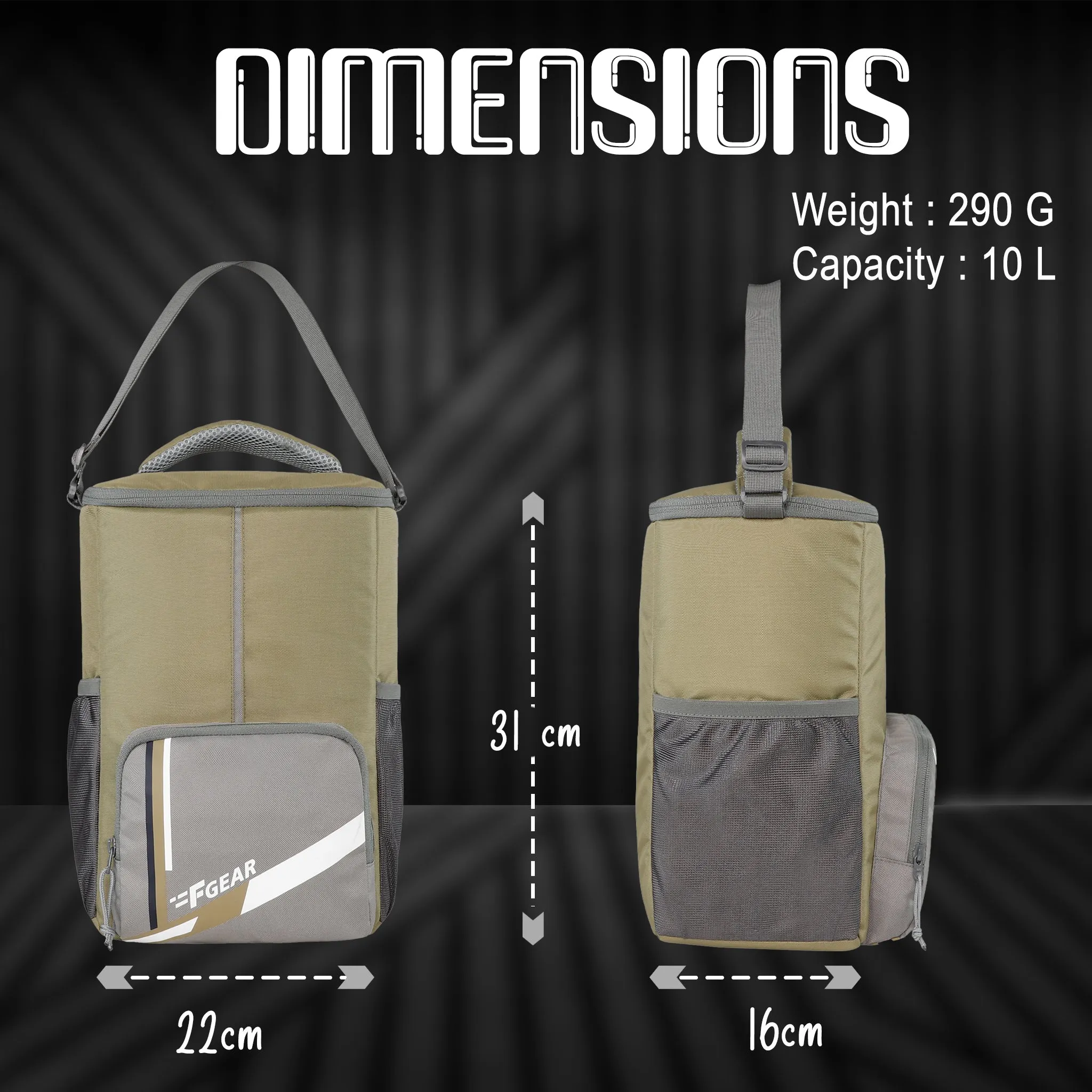 Ramen 10L Khaki Grey Lunch Bag