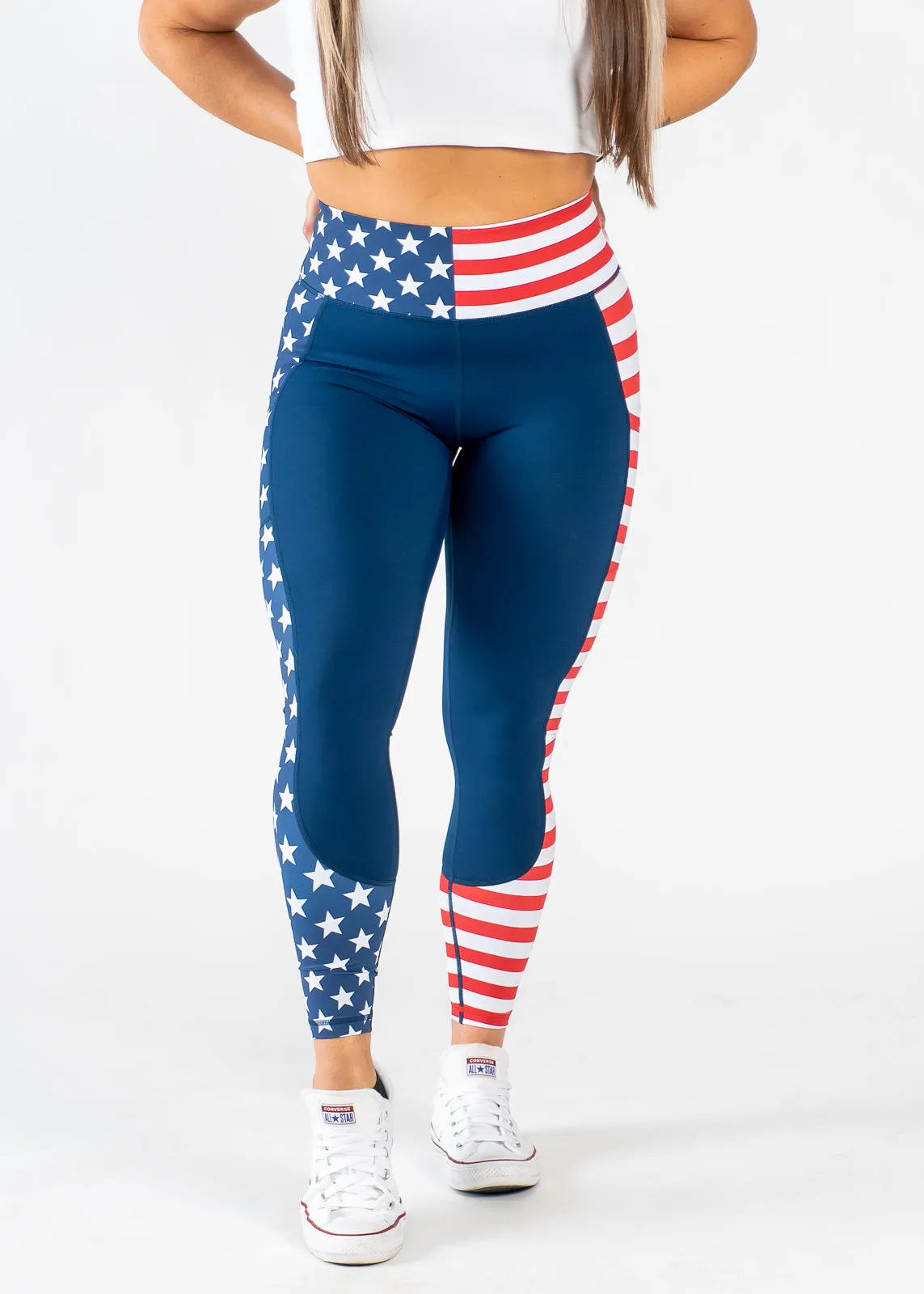 Red, White, and Badass Leggings With Pockets | Stars and Stripes