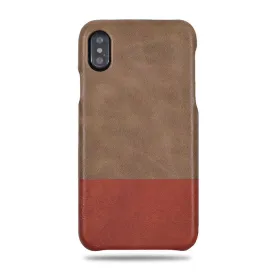 Sage Green & Walnut Brown iPhone Xs Max Leather Case