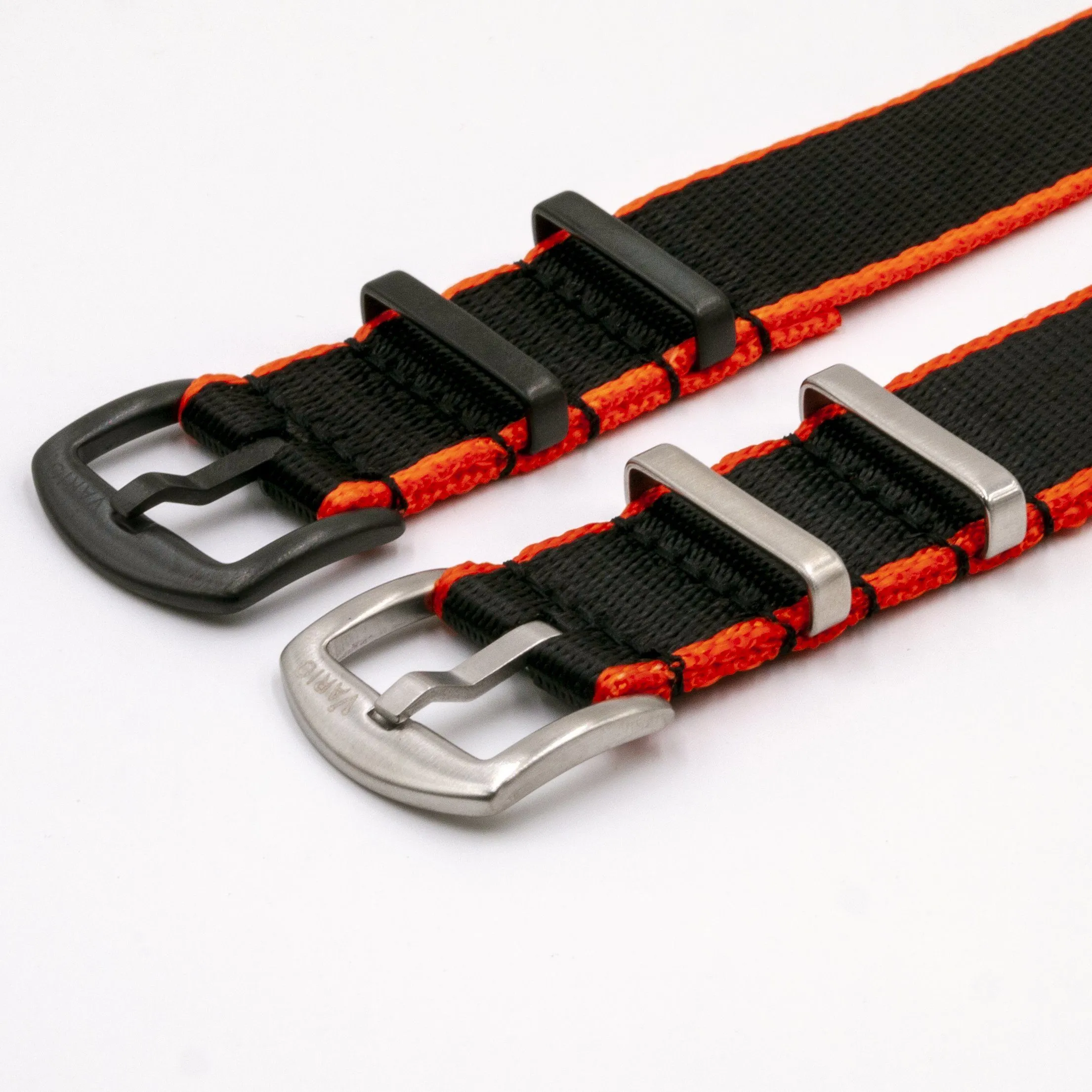 Seat Belt Black / Fire Edge Watch Strap with G-Shock Compatible Adapter and Spring Bar Tool