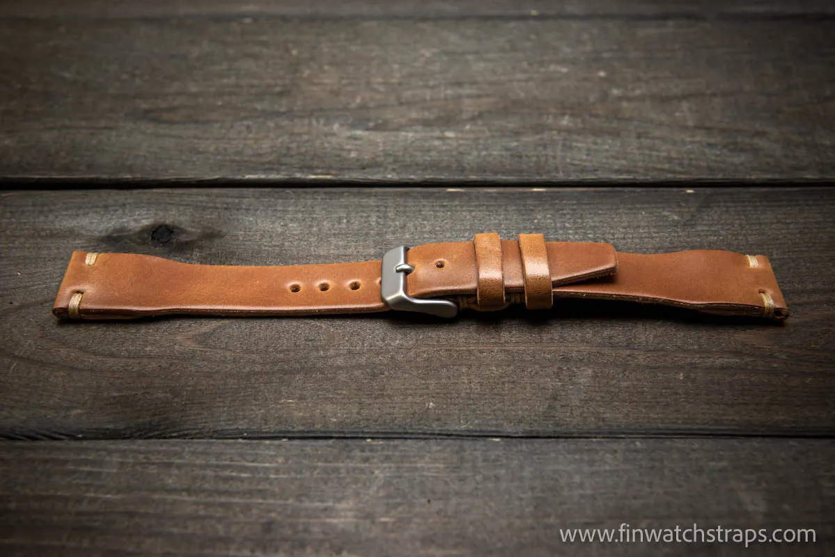 Shell Cordovan watch strap, Leather watch band, Pilot model, Handmade in Finland